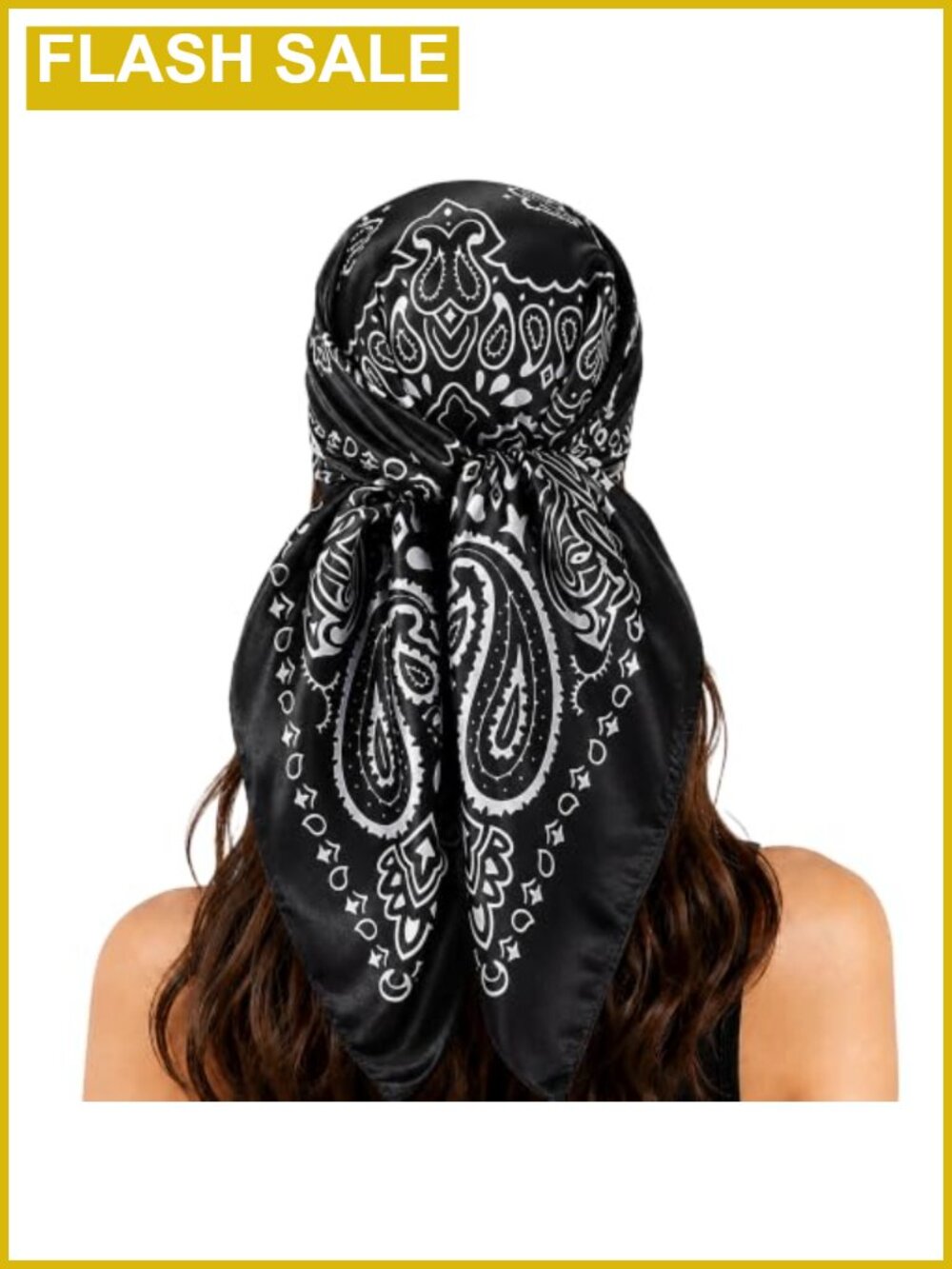 35 Inch Silk Feel Polyester Floral Paisley Head Scarf Wrap Bandana